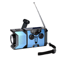 FM/AM/NOAA météo manivelle solaire Portable Mini radios de survie d'urgence avec 3 LEDFlashlight 2000mah batterie chargeur USB