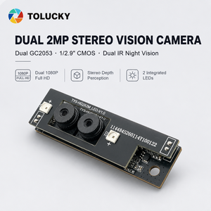 โมดูลกล้องคู่สเตอริโอ 2MP GC2053 ความละเอียด 1080P ขนาด 1/2.9 นิ้ว 70.6 °   บอร์ด USB FOV สำหรับการรับรู้ภาพ 3 มิติของหุ่นยนต์ AI - Product Image 1