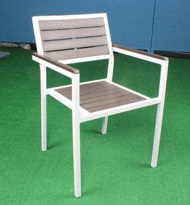 <span class=keywords><strong>Chaise</strong></span> <span class=keywords><strong>de</strong></span> salle à manger élégante et imperméable en plastique imitation bois pour extérieur, patio, café, jardin, bar et loisirs - Product Image 2