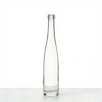 Bouteille de vin rouge en verre transparent personnalisée à col long et fond épais, 200 ml, 375 ml, 500 ml