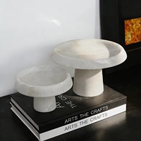 Plateau à fruits géométrique artisanal en marbre naturel, design Art Déco moderne et simple, élégante décoration de table basse pour la maison, idéal pour un anniversaire