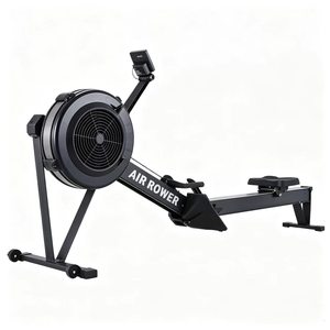 Máquina de remo con resistencia al viento dinámica, pantalla de datos en tiempo real, control por botones, entrenador de cuerpo completo de bajo impacto - Product Image 1