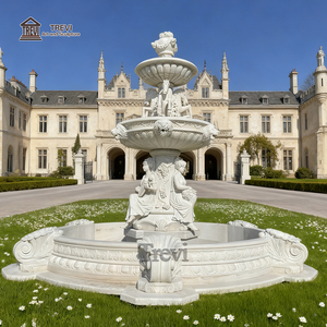 Trevi phong cách Châu Âu lớn đá tự nhiên đá cẩm thạch đài phun nước với người phụ nữ ngồi bức tượng phụ nữ xung quanh cho biệt thự vườn ngoài trời - Product Image 3