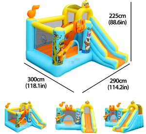 Château gonflable avec double toboggan, thème canard jaune, trampoline pour enfants, aire <span class=keywords><strong>de</strong></span> jeux pour fête d'anniversaire, lit <span class=keywords><strong>de</strong></span> saut - Product Image 4