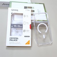 Coque de téléphone magnétique transparente 2-en-1 en TPU/PC anti-jaunissement de haute qualité pour iPhone 17 Pro Max/16/15/14/13/12/11