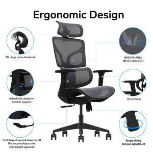 Hochwertiger billiger ergonomischer Mesh-Bürostuhl Liegender Computers piel Gesunder Arbeits stuhl Cadeira Silla-Bürostuhl - Product Image 2