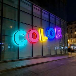 Panneau publicitaire extérieur sans cadre, enseigne lumineuse LED, lettres en acrylique, résine, acier inoxydable, enseigne de porte tridimensionnelle, néon lumineux - Product Image 3