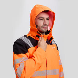 Conjunto de Ropa de Trabajo Reflectante Impermeable Personalizada para Exportación Transfronteriza, Naranja Brillante, de Nailon, para Uso en Fábrica, Taller y Exteriores - Product Image 4