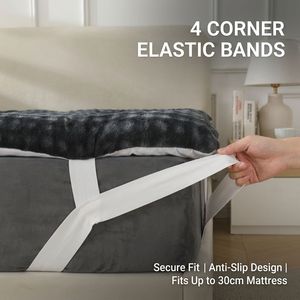<span class=keywords><strong>Surmatelas</strong></span> matelassé 10 cm en flanelle polaire et fausse fourrure de lapin de qualité supérieure, texture bulles 3D, doux, chaud et épais, taille US - Product Image 4
