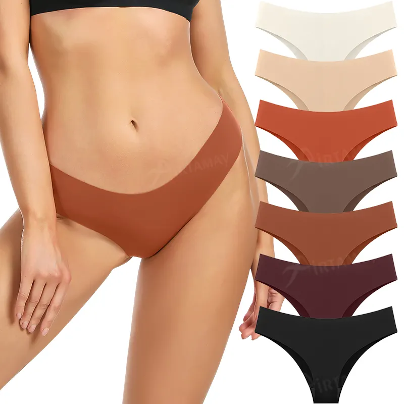 Bonded Seamless Sexy Underwear For Women Bikini Colorful Ladies Ropa Interior Mujer Silk Panties Briefs Underwear
