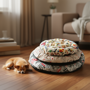 Coussin rond pour chien Yommy, 50, 65, 80, 95 cm, matelas confortable pour animaux de compagnie, tapis de couchage pour chiens - Product Image 2