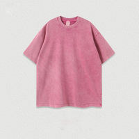 T-shirt OEM en coton tricoté 260G, style streetwear vintage, délavé à l'acide, effet flocon de neige, pour l'été