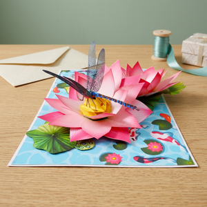 Meilleures ventes : Carte pop-up 3D Lotus, design personnalisé, style animalier très tendance, artisanat en papier fait main, cadeaux découpés au laser du Vietnam, logo personnalisé - Product Image 1