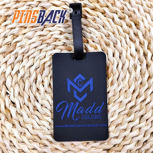 PINSBACK 하이 퀄리티 양각 제기 회사 클럽 로고 <span class=keywords><strong>ABS</strong></span> 백킹 부드러운 PVC 사용자 정의 수하물 태그 여행 가방 - Product Image 1