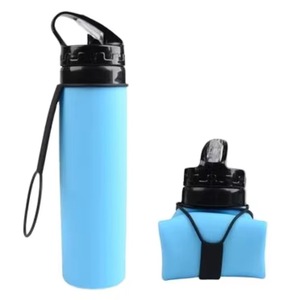 MUESTRA GRATUITA Botella de agua portátil, plegable y expandible de poliéster, a prueba de fugas, para deportes al aire libre. - Product Image 1