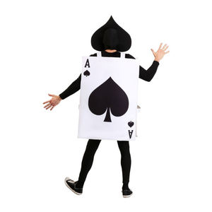 Disfraz de Halloween Unisex para Adultos de As de Picas con Pantalones y Leggings, Diseño Negro, Material de Poliéster, Incluye Sombrero - Product Image 4