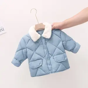 Новинка 2021, детская одежда с хлопковой подкладкой для мальчиков и девочек, зимняя одежда для малышей, модная цветная куртка в Корейском стиле для девочек
