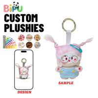 Produsen OEM Gantungan Kunci Boneka Plush Kustom Bernuansa Personalitas, Logo Bordir Seri Boneka Gila, Gantungan Tas Mini dari Bahan Katun Plush