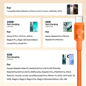<span class=keywords><strong>Cable</strong></span> USB-C a USB-C de 100W con E-Marker, 45W para <span class=keywords><strong>Apple</strong></span>, Samsung, 90W PPS, Carcasa de Aluminio Irregular, Anti-Rotura, Carga Rápida - Product Image 2