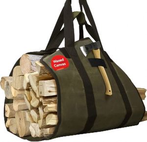 Bolsa de transporte de leña de gran tamaño, informal, para almacenamiento de troncos, para camping, al aire libre, duradera, con asas dobles, muestra gratuita. - Product Image 5