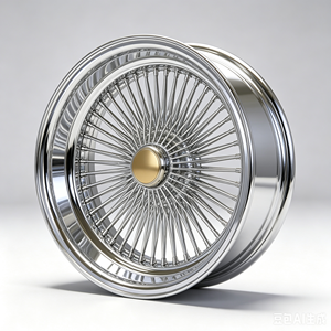 Cerchi in Lega Forgiati Multirazza Cromati con Centro Dorato per Auto Classiche e Lowrider - Product Image 3