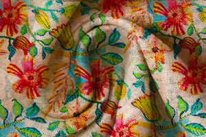 Hot Sales Woven 100% Kleid Custom Print auf Tie Dye Leinen Stoff Hersteller - Product Image 6