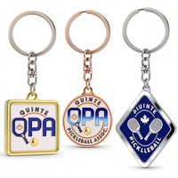Porte-clés personnalisés en alliage de zinc durable sur le thème du pickleball, design personnalisable, finition émaillée, impression numérique, moulage, promotionnels