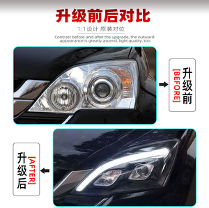 Faros Delanteros LED para Honda CR-V, Conjunto de Faros 2007-<span class=keywords><strong>2011</strong></span>, Luces Diurnas LED Modificadas, Señales de Giro, Lente Láser - Product Image 3