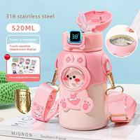 Bouteilles d'eau isothermes en acier inoxydable avec paille et couvercle pop-up, sangle portable pour la rentrée scolaire des enfants - Vente en gros