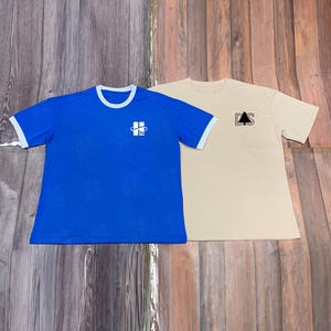 เสื้อยืดคอกลมแบบริงเกอร์สองสี ตัดเย็บตามสั่ง ขายส่ง ผ้าฝ้ายริงสปัน 100% ทรงปกติ สำหรับผู้ชายและผู้หญิง - Product Image 5