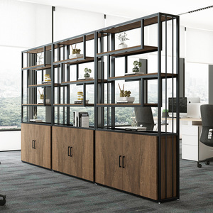 Hongming Industrial Style Storage Shelf <b>Partition</b> Cabinet Modular Living Room Office Bookshelf Floor <b>Screen</b> Cabinet - Product Image 4