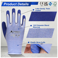 Gants de travail de sécurité XINGYU en latex 13 jauges, enduits de sable, super adhérents, antidérapants, respirants, souples et très élastiques pour entrepôt et usine