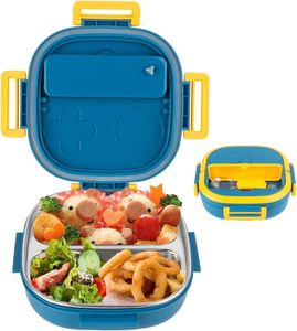 Kid Stainless Steel Leakproof Bento <b>Box</b> for Kids Complete <b>Lunch</b> Set With Portable Cutlery Bpa Free - Product Image 1