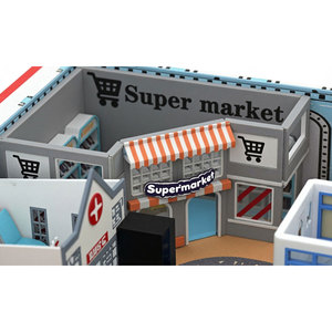 Centro de juegos interior de plástico con supermercado y edificios urbanos para área de juegos educativos para niños - Product Image 4
