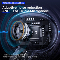 Écouteurs sans fil Bluetooth 5.3 TWS avec réduction de bruit ANC ENC, double micro, écouteurs sportifs intra-auriculaires, écouteurs de jeu