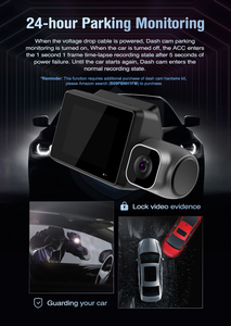 Caméra embarquée double <span class=keywords><strong>4K</strong></span> avec vision nocturne, connexion Wi-Fi, capteur <span class=keywords><strong>Sony</strong></span> IMX335, GPS, moniteur de stationnement - Product Image 4