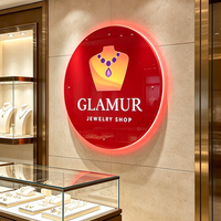 Letrero Luminoso Acrílico Elegante con Retroiluminación para Tiendas de Joyería Premium, Exhibición LED Personalizada para Salones de Belleza y Maquillaje