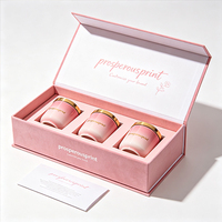 Boîtes d'emballage rigides en papier personnalisées avec logo, recyclables, magnétiques, pour cadeaux d'anniversaire, bougies aromatiques