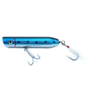 SEASKY 56g 5 1/2" Hard Lure Popper Swim Bait Saltwater Pike Tuna Salmon Fishing Wood Lure