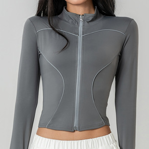 Top Deportivo Largo de Yoga para Mujer, Marca Joe Bond, con Logotipo Personalizado, Cierre de Cremallera, Secado Rápido, Spandex/Poliéster, Antiolor, Corte Ajustado, 300g - Product Image 3