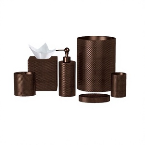 Copper Hammered Bathroom Set Customized Size And Shape Bathroom Set Six Pieces Liquid Soap Dispenser - Product Image 1