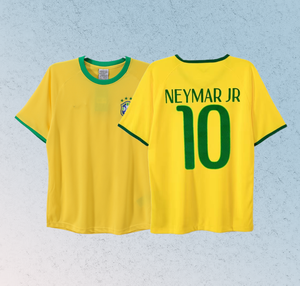 Camiseta de Fútbol Retro Brasileña, 100% Poliéster, Secado Rápido y Transpirable, Uniforme de Fútbol Clásico de Alta Calidad - Product Image 1