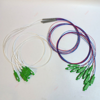 10 Buah/Lot 10/90 20/80 30/70 40/60 50/50 35/65 25/75 15/85 Pemisah Serat Mode Tunggal 1X2 FBT Konektor SC/APC FTTH Serat Optik