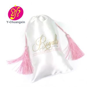 Bolsa de Embalaje para Cabello Virgen de 18x30cm con Cordón, Bolsa de Satén para Extensiones de Cabello - Product Image 4