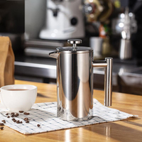 Cafetière de camping à presse française Cafetière de voyage, presse française portable à double paroi isolée en acier inoxydable Presse française