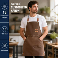 Tablier de cuisine en toile, réutilisable, pour jardin, barbecue, lavable, motif personnalisé, logo imprimé, outils de chef de haute qualité