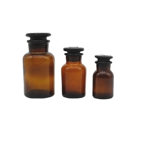 Botella de Reactivo de Vidrio Ámbar con Tapón de Boca Ancha de Varias Especificaciones para Almacenamiento de Reactivos de Laboratorio - Product Image 6