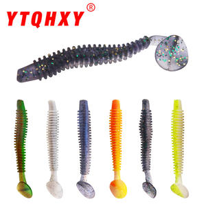 Luya 55mm T-Tail Soft Bait Fishy Smell PVC Texas Fishing Group Bass Mandarin Bionic Worm Fake Bait para especies de carpas - Product Image 2