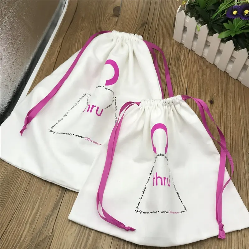 ถุงเก็บฝุ่นฝ้ายส่งเสริมการขายถุง Drawstring ที่มีโลโก้พิมพ์ที่กำหนดเอง,ถุงผ้าลินินขนาดเล็กกระเป๋า Drawstring