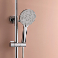 Haut de gamme luxe exposés mural chrome pluie salle de bain thermostatique ensemble de douche